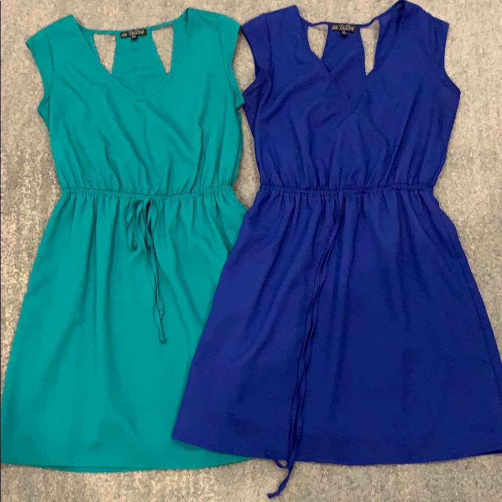 Blue and green dress
